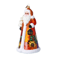 Load image into Gallery viewer, Thanksgiving Harvest Santa Handmade Glass Christmas ornament
