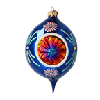 Cobalt Daybreak | Hand-Painted Glass Ornament | Blubom 2024-285
