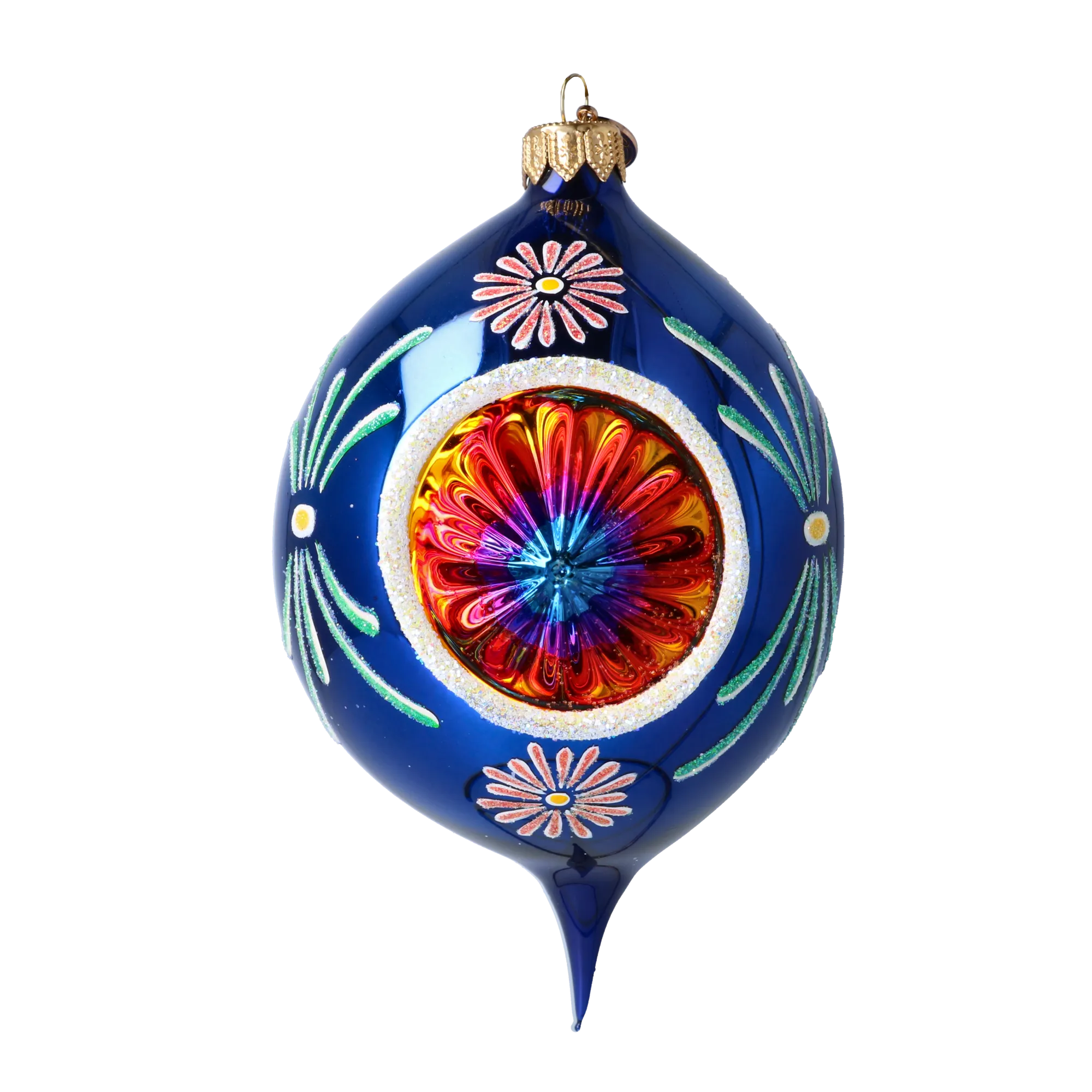 Cobalt Daybreak | Hand-Painted Glass Ornament | Blubom 2024-285