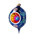 Cobalt Daybreak | Hand-Painted Glass Ornament | Blubom 2024-285