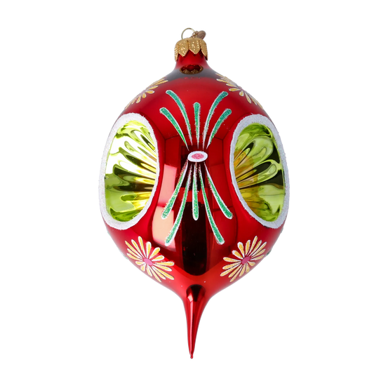 Crimson Radiance Handmade Glass Christmas ornament 2024-286