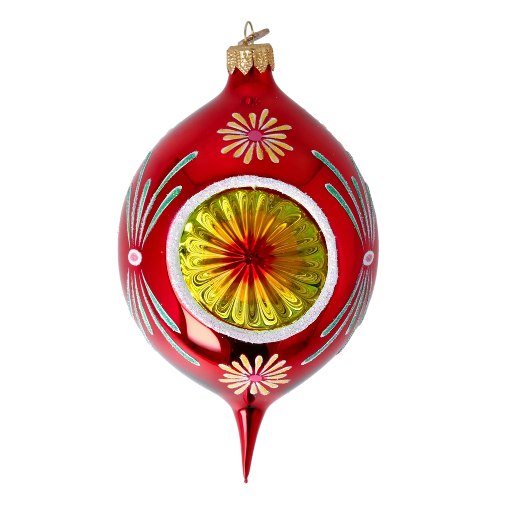 Crimson Echo | Hand-Painted Glass Ornament | Blubom 2024-286