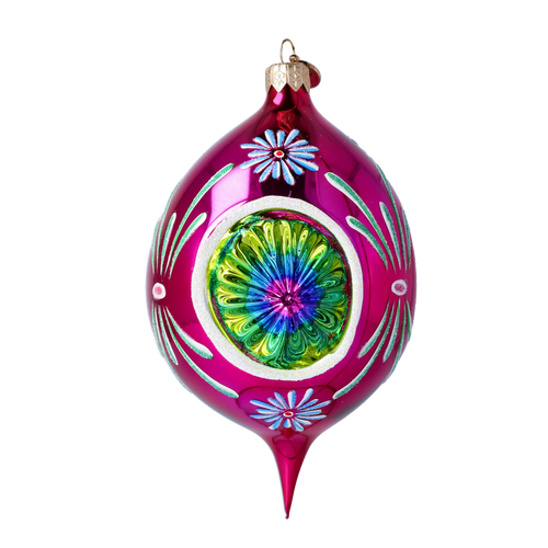 Fuchsia Solstice | Hand-Painted Glass Ornament | Blubom 2024-287