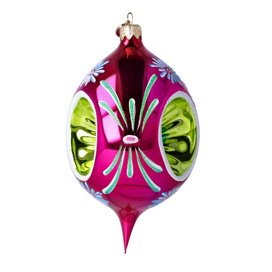 Ruby Glow Handmade Glass Christmas ornament 2024-287
