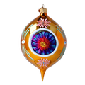 Saffron Radiant Echo | Hand-Painted Glass Ornament | Blubom 2024-288