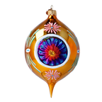 Saffron Radiant Echo | Hand-Painted Glass Ornament | Blubom 2024-288