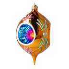 Saffron Radiant Echo | Hand-Painted Glass Ornament | Blubom 2024-288