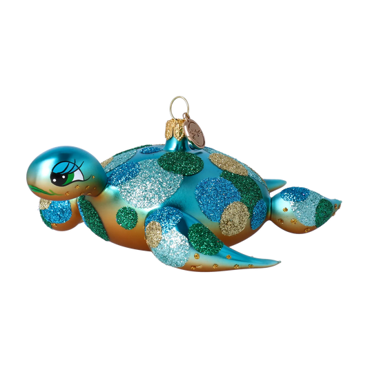 Turtle - Sea Friend. Handmade Glass Christmas ornament. 2024-293