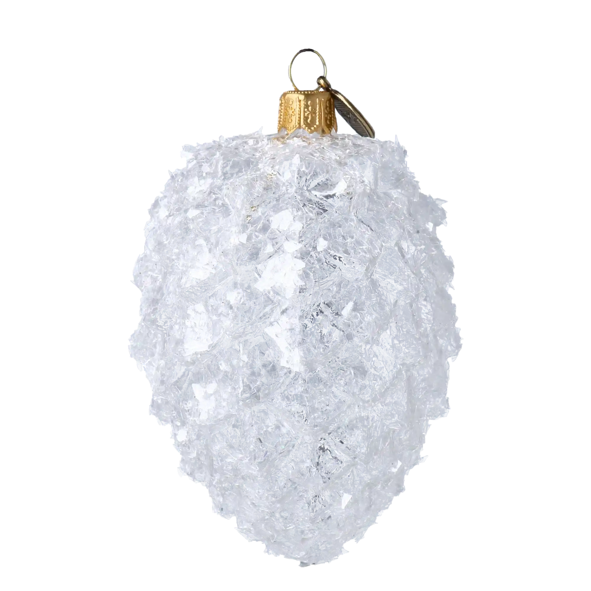 Frozen Pinecone Handmade Glass Christmas ornament.