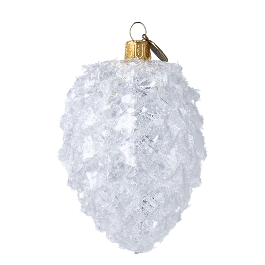 Frozen Pinecone Handmade Glass Christmas ornament.