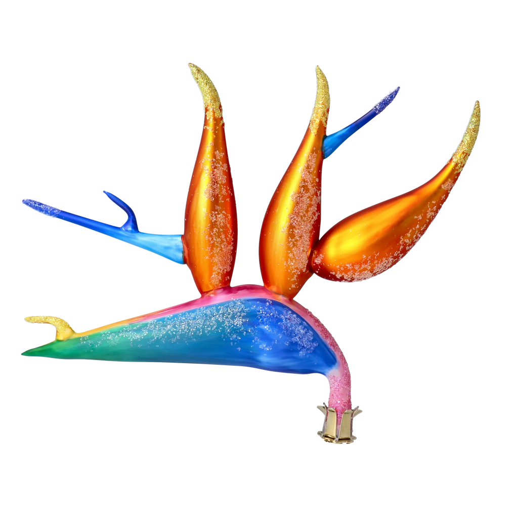 Equatorial Saffron Ascent | Hand-Painted Glass Ornament | Blubom 2024-301