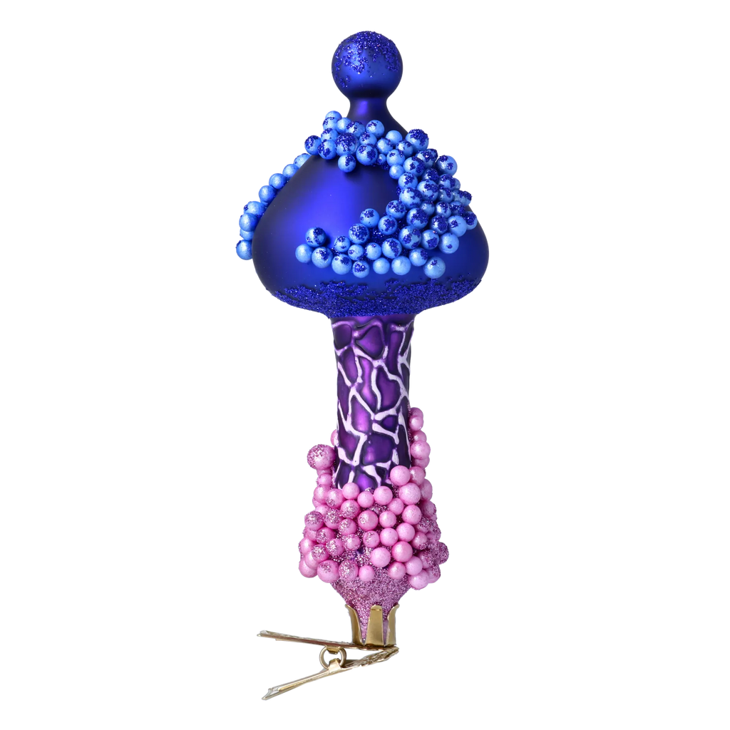 Indigo Night Echo | Hand-Painted Glass Ornament | Blubom 2024-302