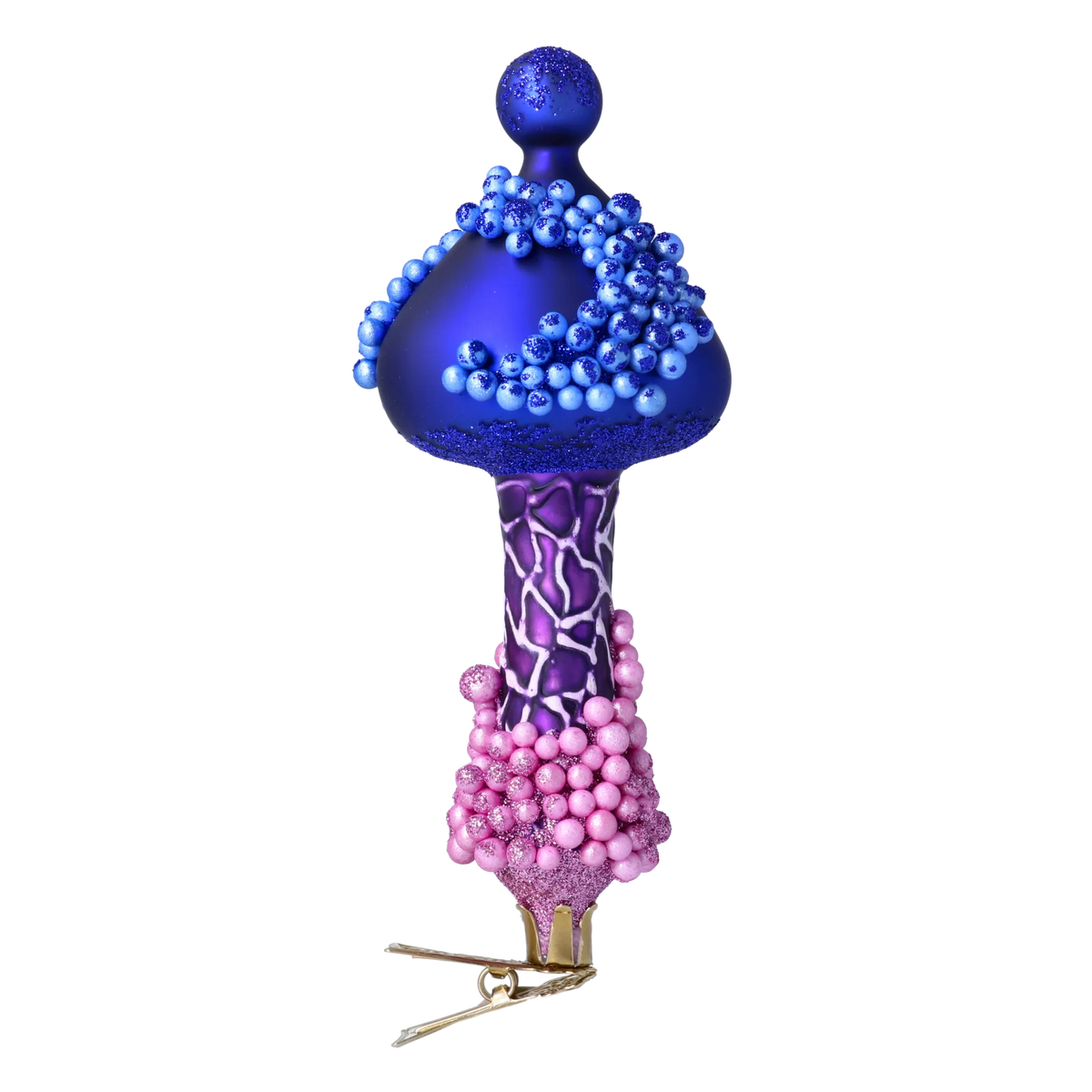 Indigo Night Echo | Hand-Painted Glass Ornament | Blubom 2024-302