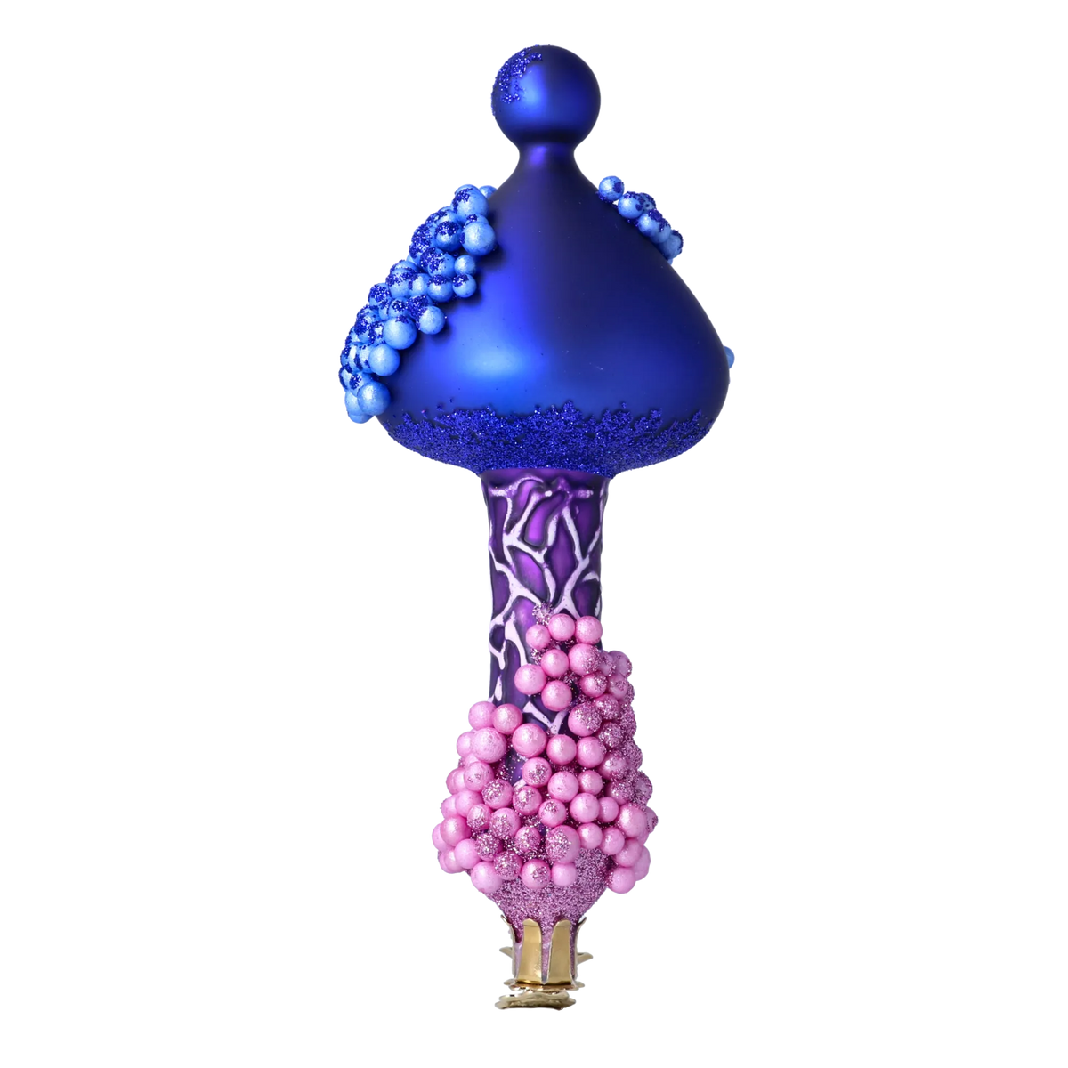 Indigo Night Echo | Hand-Painted Glass Ornament | Blubom 2024-302