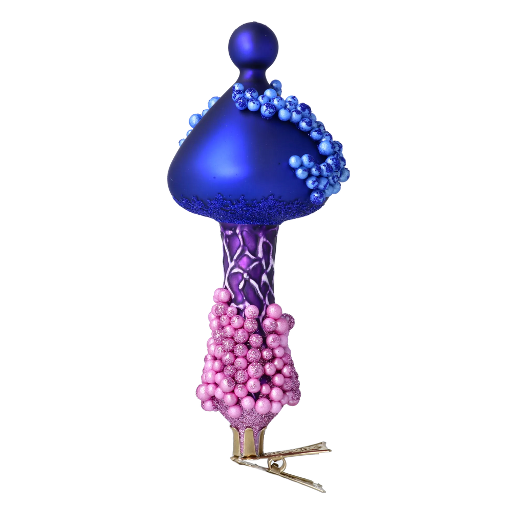 Indigo Night Echo | Hand-Painted Glass Ornament | Blubom 2024-302