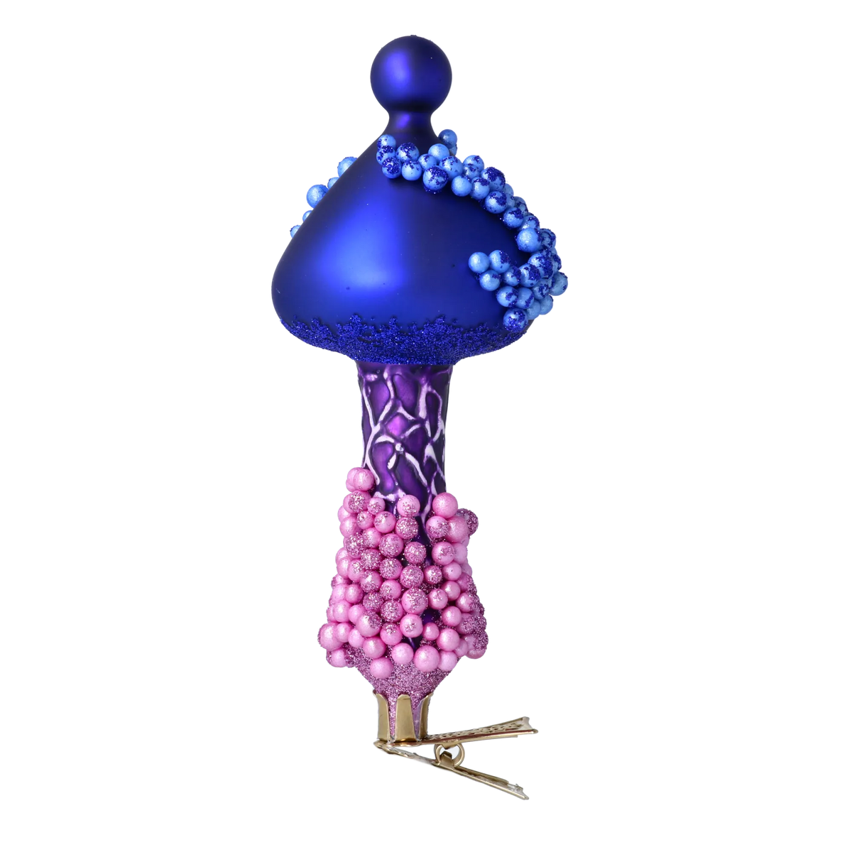 Indigo Night Echo | Hand-Painted Glass Ornament | Blubom 2024-302