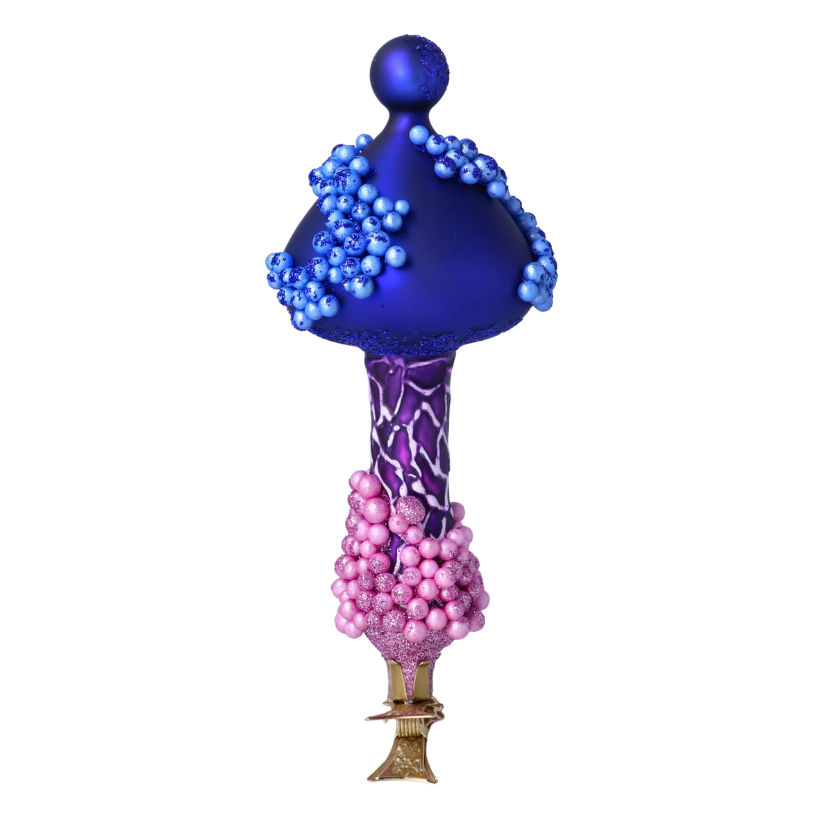 Indigo Night Echo | Hand-Painted Glass Ornament | Blubom 2024-302