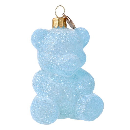 Frosted Azure Gummy Bear Premium christmas glass ornament 2024-310
