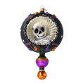 Load image into Gallery viewer, Drop - Skull - Dancing Shadows. Handmade Glass Christmas ornament. 2024-318
