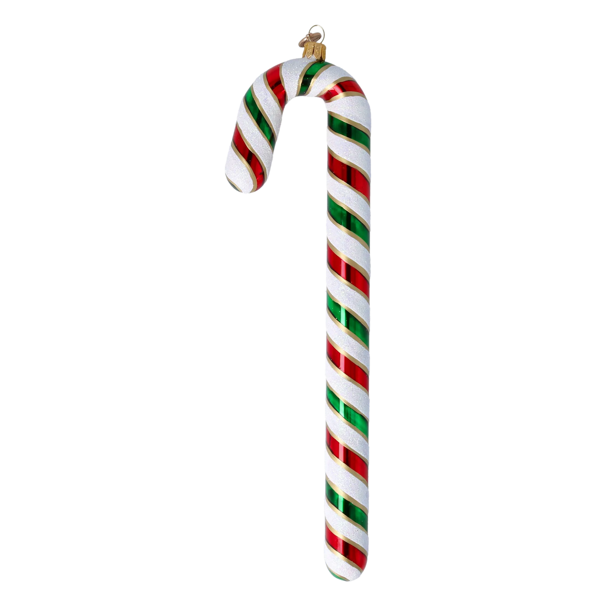 Stately Peppermint Verse | Hand-Painted Glass Ornament | Blubom 2024-327