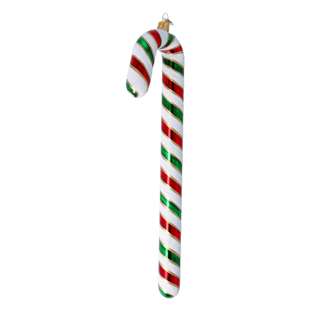 Stately Peppermint Verse | Hand-Painted Glass Ornament | Blubom 2024-327