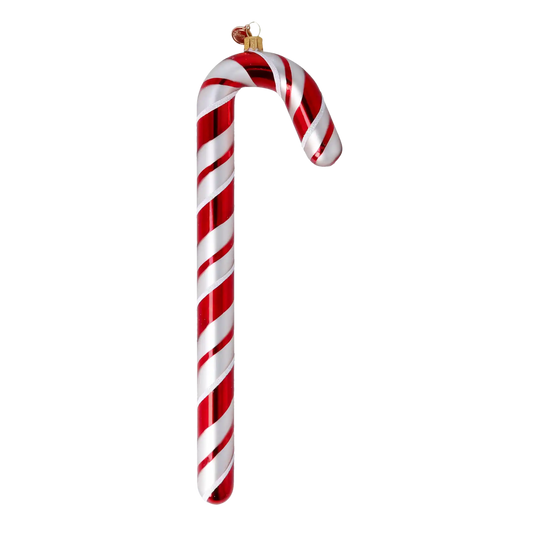 Red & White Candy Cane  Handmade Glass Christmas ornaments