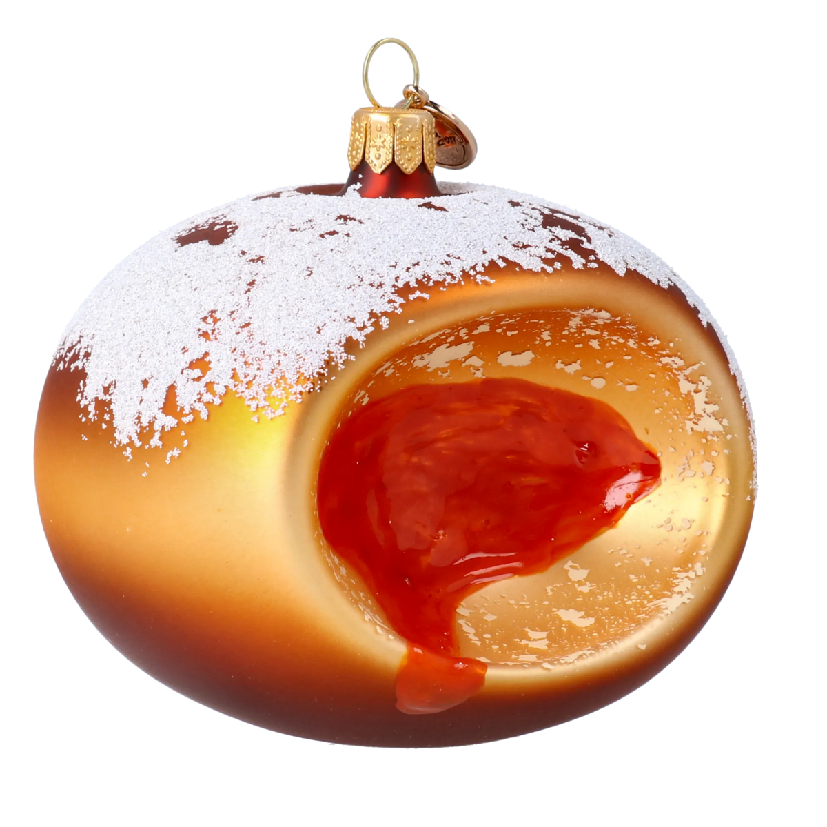 Frosted Ruby Solace | Hand-Painted Glass Ornament | Blubom 2024-329
