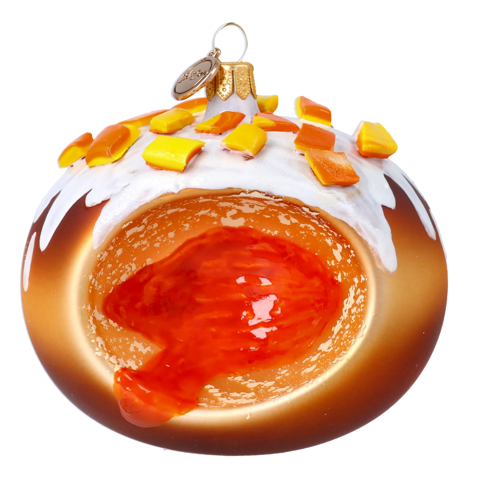 Honeyed Amber Bloom | Hand-Painted Glass Ornament | Blubom 2024-330