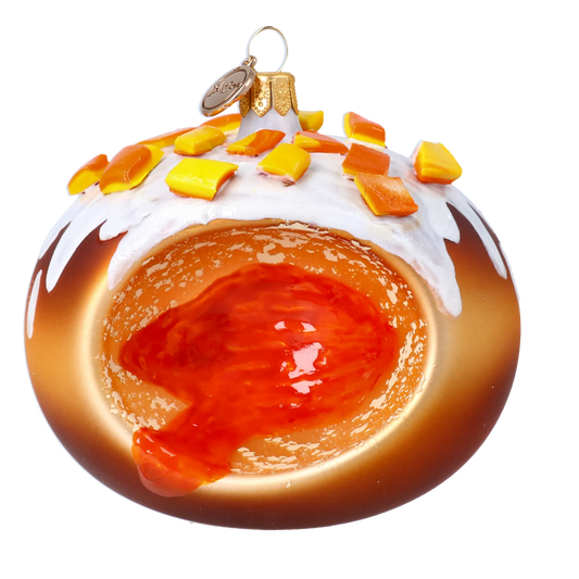Golden Glazed Jam Donut Premium christmas glass ornament 2024-330