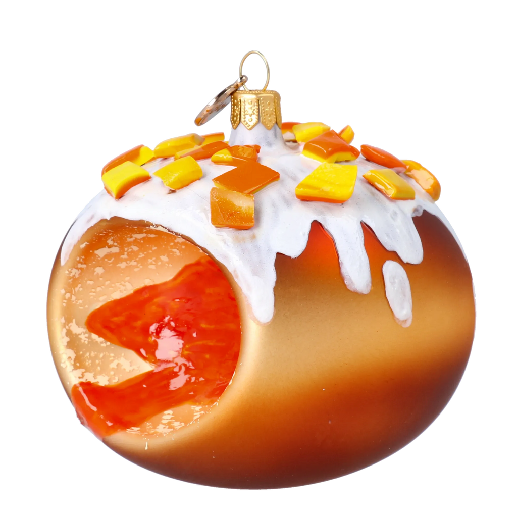 Honeyed Amber Bloom | Hand-Painted Glass Ornament | Blubom 2024-330