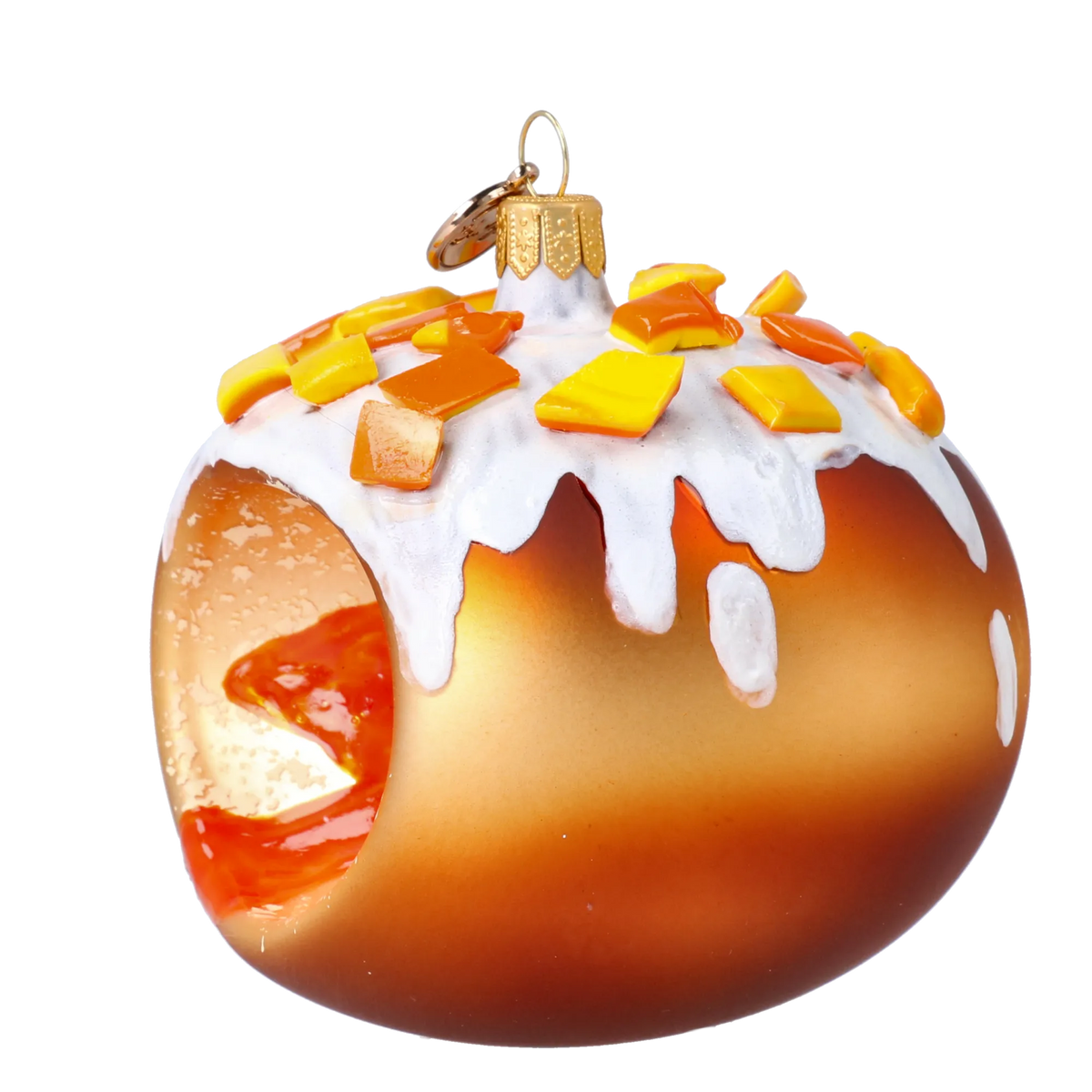Honeyed Amber Bloom | Hand-Painted Glass Ornament | Blubom 2024-330
