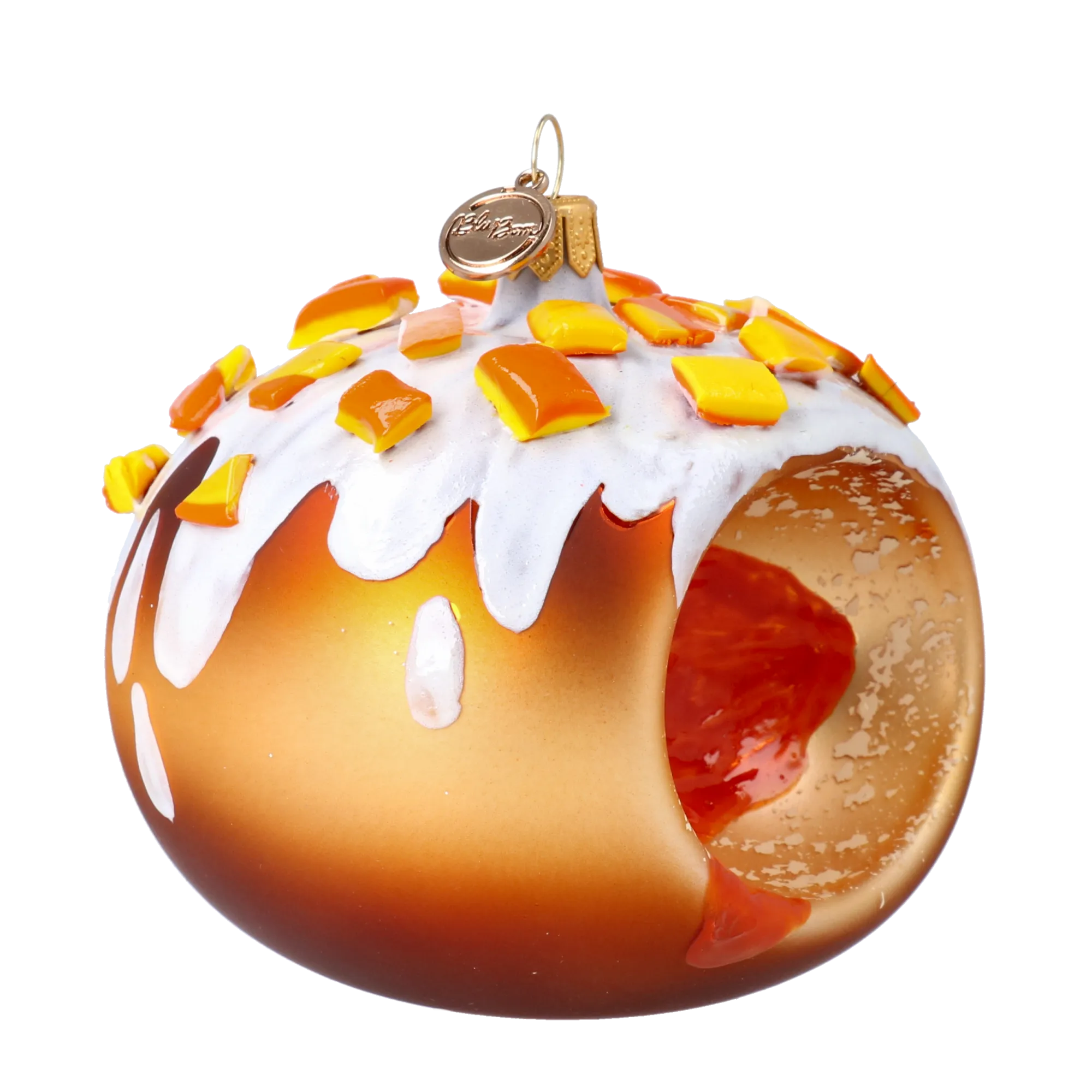 Honeyed Amber Bloom | Hand-Painted Glass Ornament | Blubom 2024-330