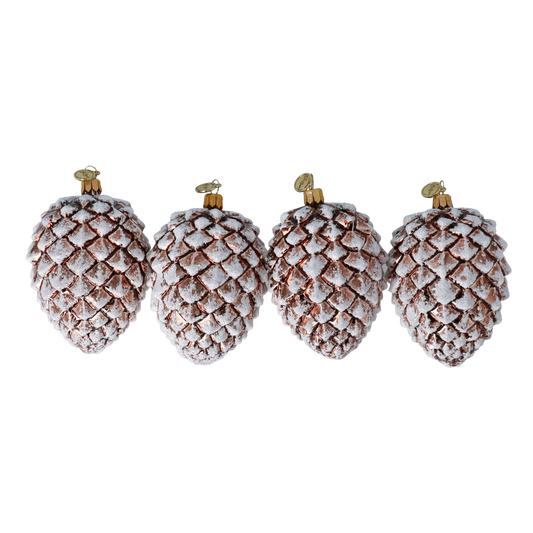 Christmas Cones from the Forest Glade. Handmade Glass Christmas ornament. 2024-338