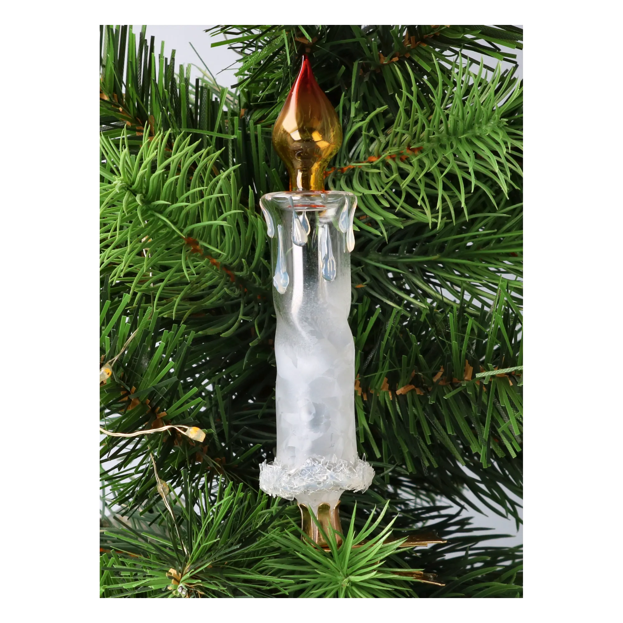Ivory Vigil | Hand-Painted Glass Ornament | Blubom 2025-002