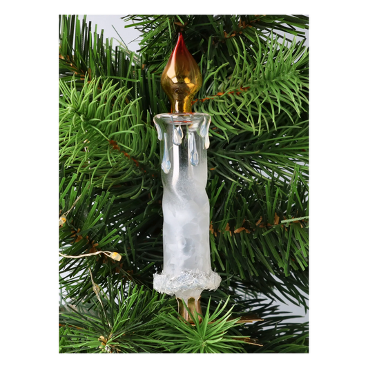 Amber Flame Candle Premium christmas glass ornament 2025-002
