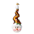 Load image into Gallery viewer, Candy Capped Snowman Handmade Glass Christmas ornament 2025-005
