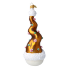 Jovial Amber Confection | Hand-Painted Glass Ornament | Blubom 2025-005