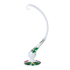 Alabaster Holly Poise | Hand-Painted Glass Ornament | Blubom 2025-006