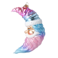 Load image into Gallery viewer, Sugar Moon ornament. Handmade Glass Christmas ornament. 2025-009
