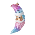 Load image into Gallery viewer, Sugar Moon ornament. Handmade Glass Christmas ornament. 2025-009
