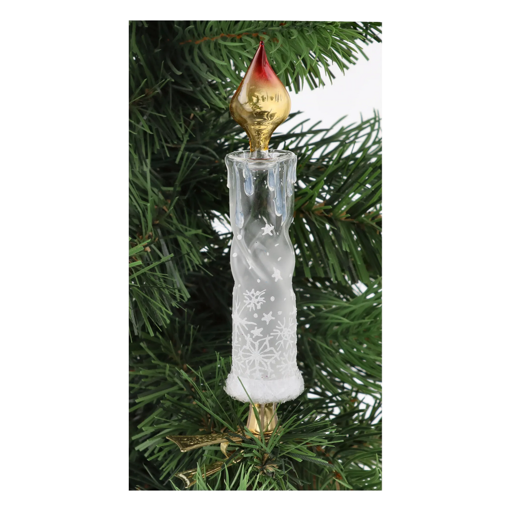 Frozen Amber Vigil | Hand-Painted Glass Ornament | Blubom 2025-010