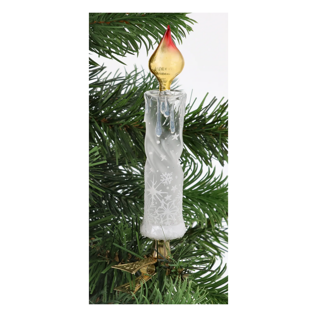 Frozen Amber Vigil | Hand-Painted Glass Ornament | Blubom 2025-010