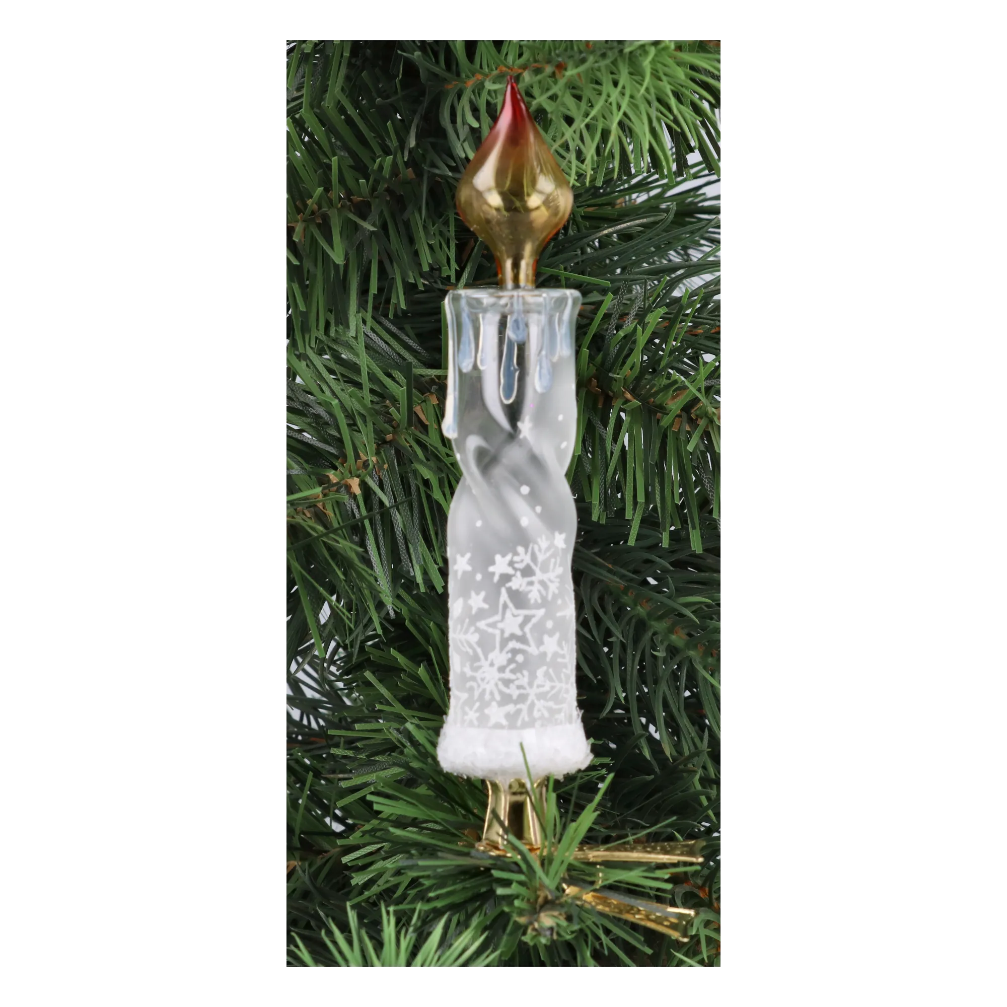 Snowflake Candle Handmade Glass Christmas ornaments 2025-010