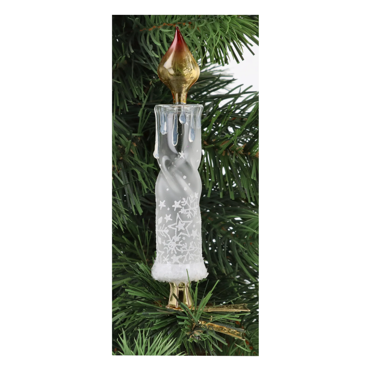 Frozen Amber Vigil | Hand-Painted Glass Ornament | Blubom 2025-010