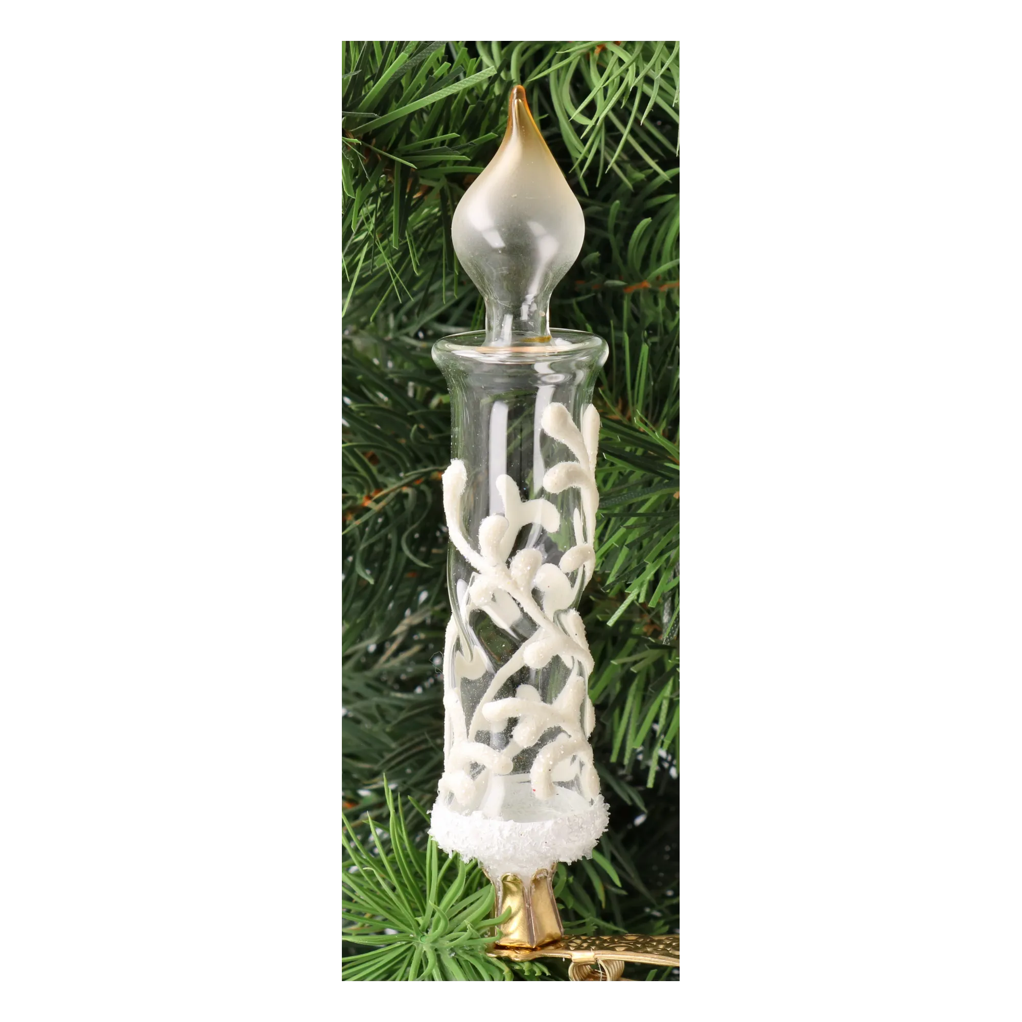 Clip-On Candle in White Mistletoe
