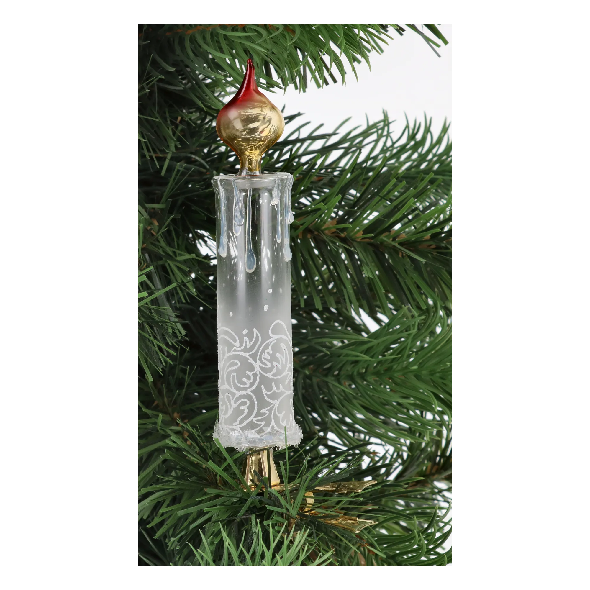 Frostbound Devotion | Hand-Painted Glass Ornament | Blubom 2025-015