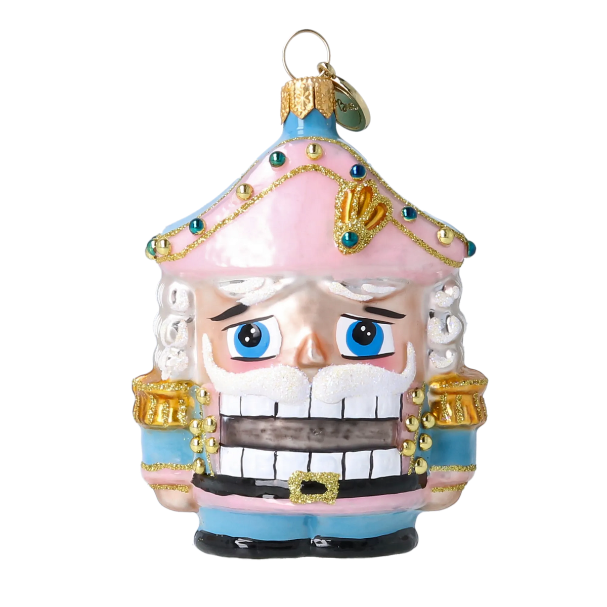Gallant Blush Sentry | Hand-Painted Glass Ornament | Blubom 2025-024
