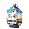 Load image into Gallery viewer, Blue Nutcracker - Glass Christmas Ornament.
