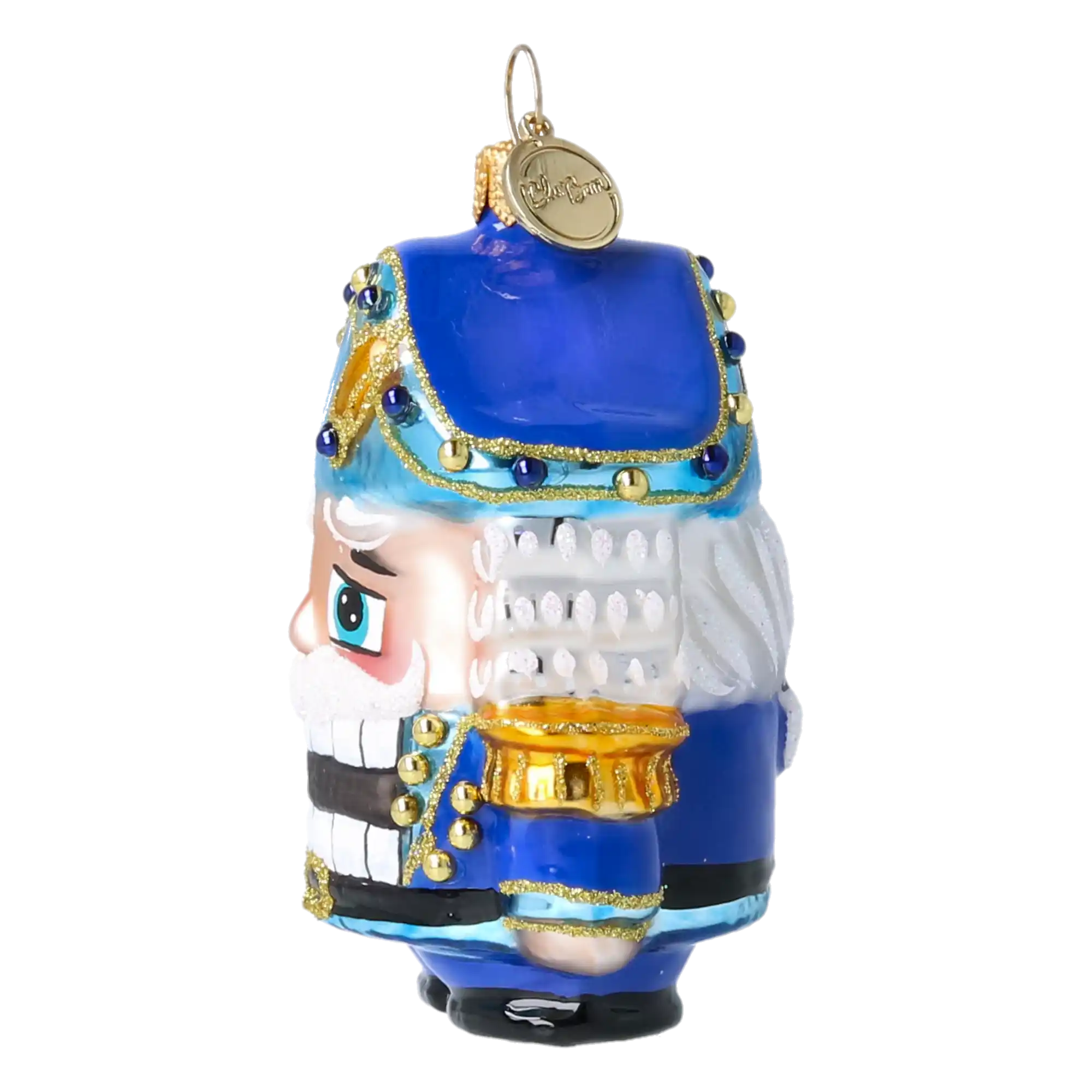 Blue Nutcracker - Glass Christmas Ornament.