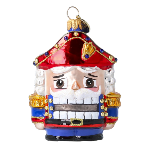 Nutcracker in Royal Colors. Handmade Glass Christmas ornament. 2025-027